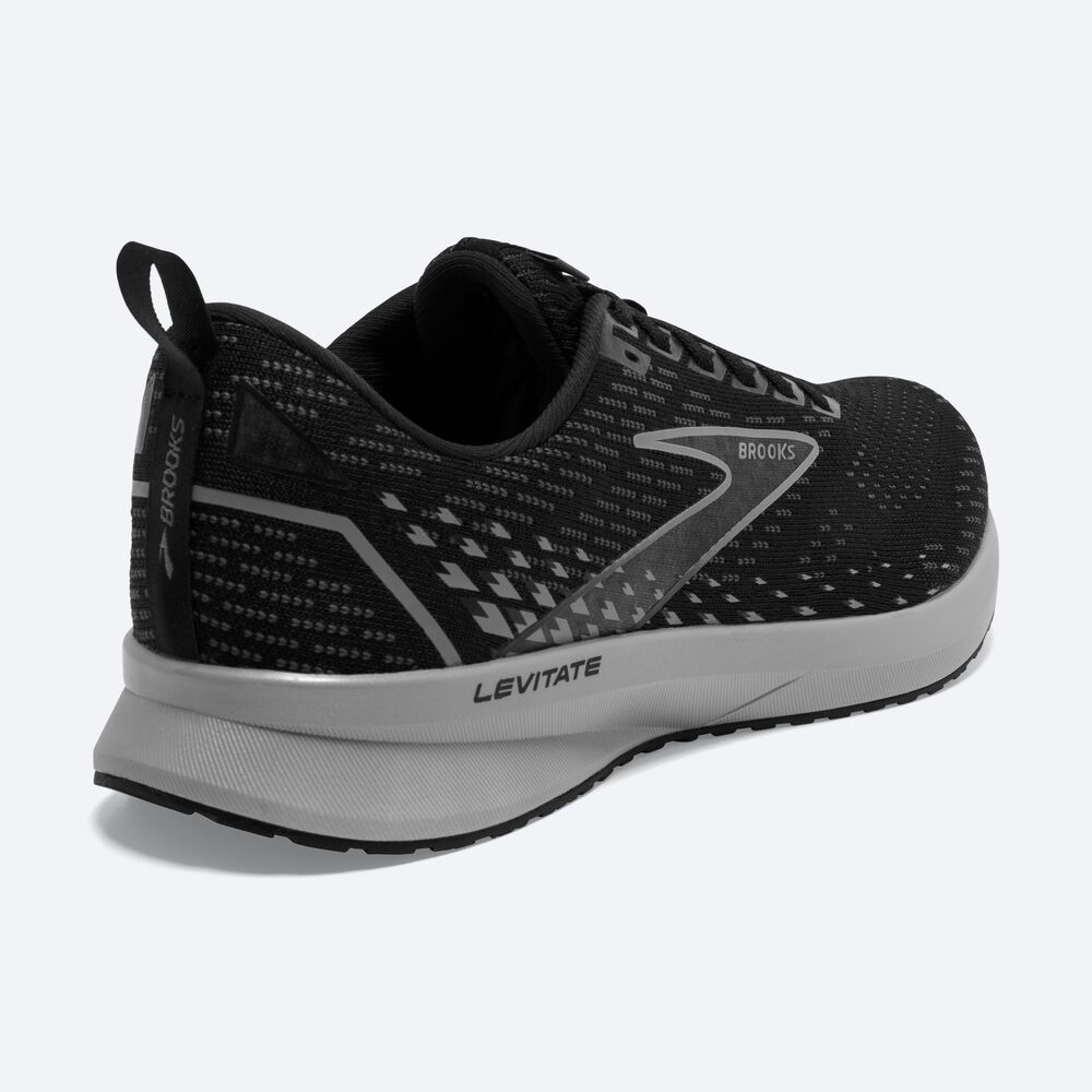 Men's Brooks Levitate 5 Road Running Shoes Black/Grey | USA36054