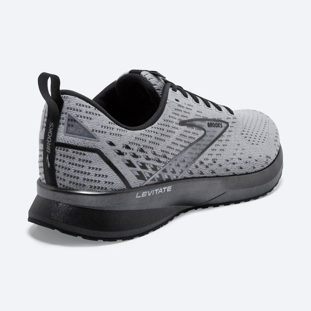 Men's Brooks Levitate 5 Road Running Shoes Grey/Black | USA65410