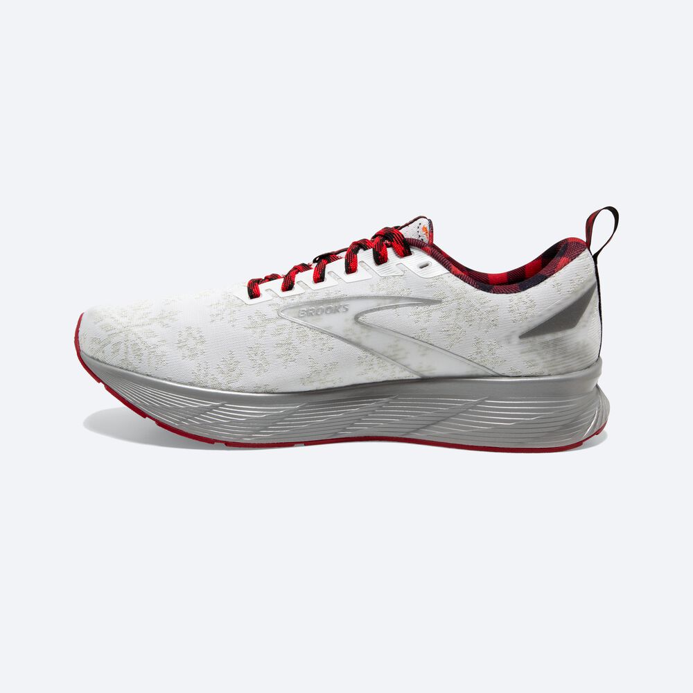 Men's Brooks Levitate 6 Road Running Shoes White/Red/Silver | USA27091