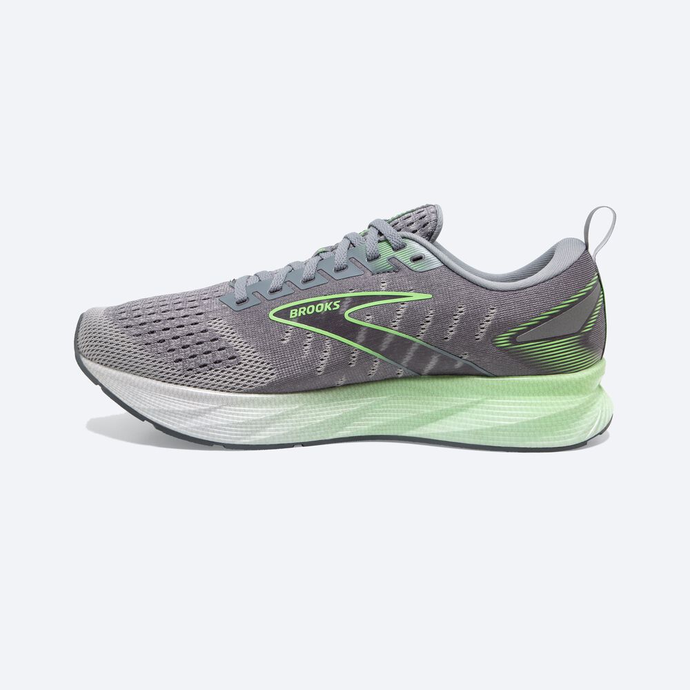 Men's Brooks Levitate 6 Road Running Shoes Grey/Green | USA45169