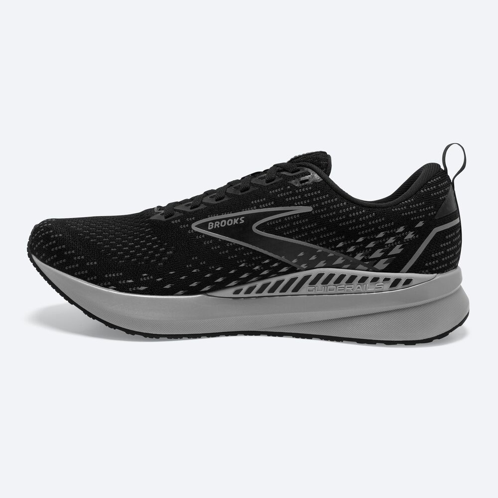 Men's Brooks Levitate GTS 5 Road Running Shoes Black/Grey | USA68749