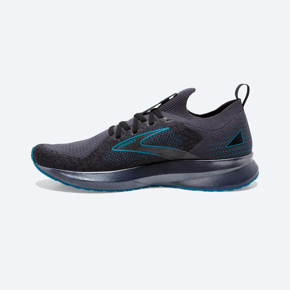 Men's Brooks Levitate StealthFit 5 Road Running Shoes Black/Turquoise | USA90746