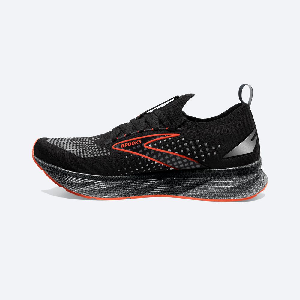 Men's Brooks Levitate StealthFit 6 Road Running Shoes Black/Orange | USA17852