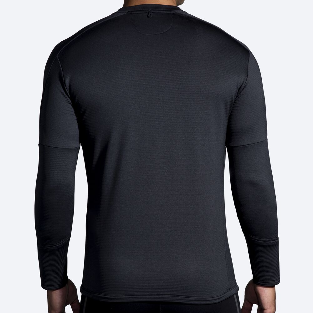 Men's Brooks Notch Thermal Long Sleeve 2.0 T-Shirts Black | USA24917