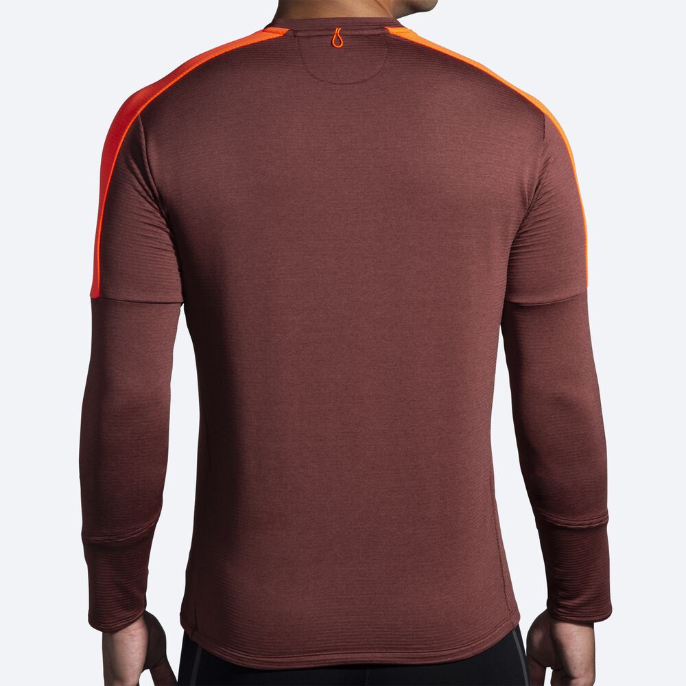 Men's Brooks Notch Thermal Long Sleeve 2.0 T-Shirts Chocolate | USA97043