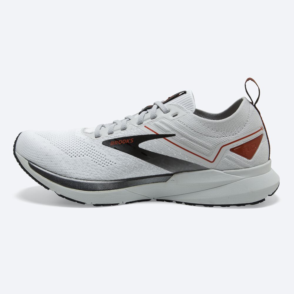 Men's Brooks Ricochet 3 Road Running Shoes White/Grey | USA59820