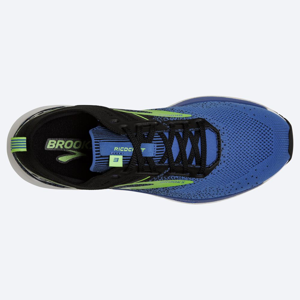 Men's Brooks Ricochet 3 Road Running Shoes Blue/Green | USA61574