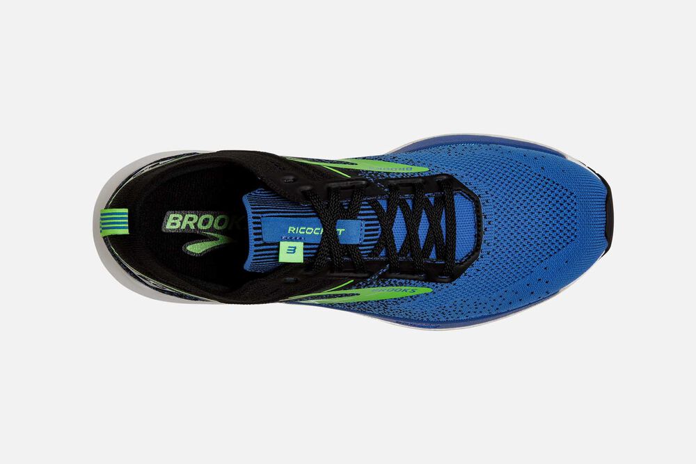 Men's Brooks Ricochet 3 Road Running Shoes Blue/Green | USA61574