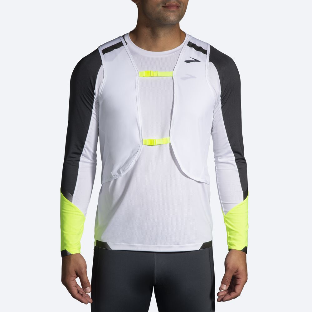 Men's Brooks Run Visible Convertible Jackets White | USA68743