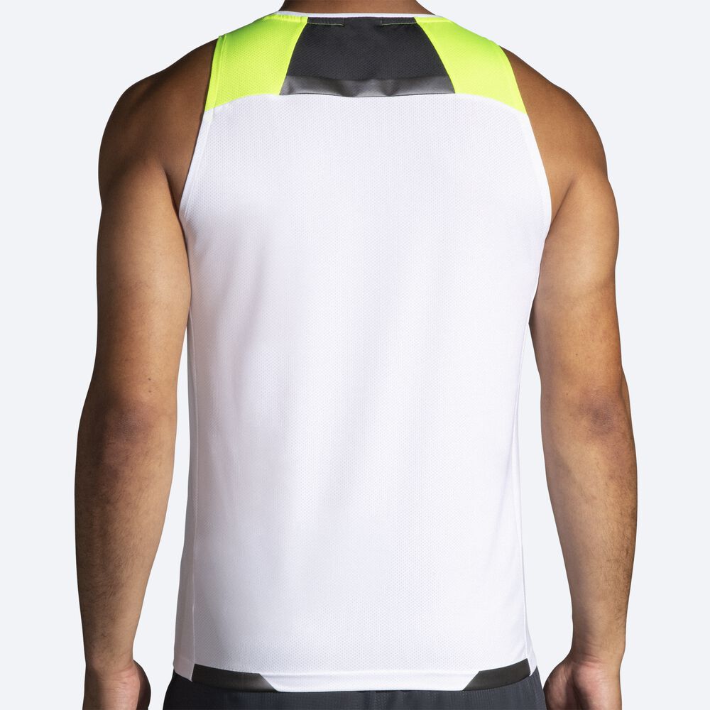 Men's Brooks Run Visible Tanks White | USA24159