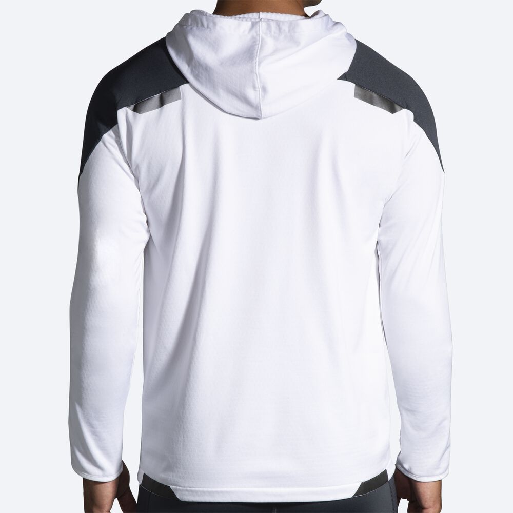 Men's Brooks Run Visible Thermal Hoodies White | USA30769