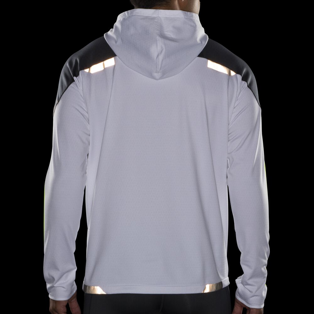 Men's Brooks Run Visible Thermal Hoodies White | USA30769