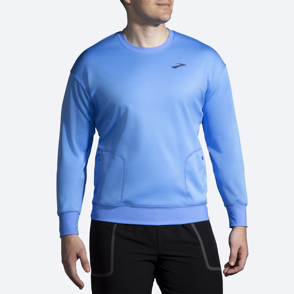 Men's Brooks Run Within Sweatshirts Blue | USA23145