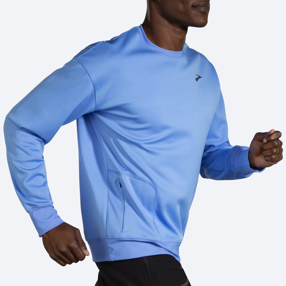 Men's Brooks Run Within Sweatshirts Blue | USA23145