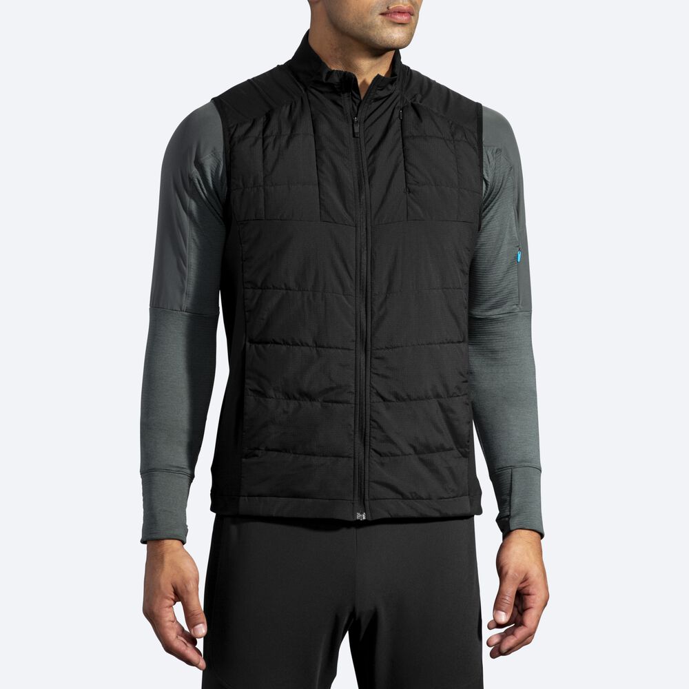 Men's Brooks Shield Hybrid Vest Black | USA25167