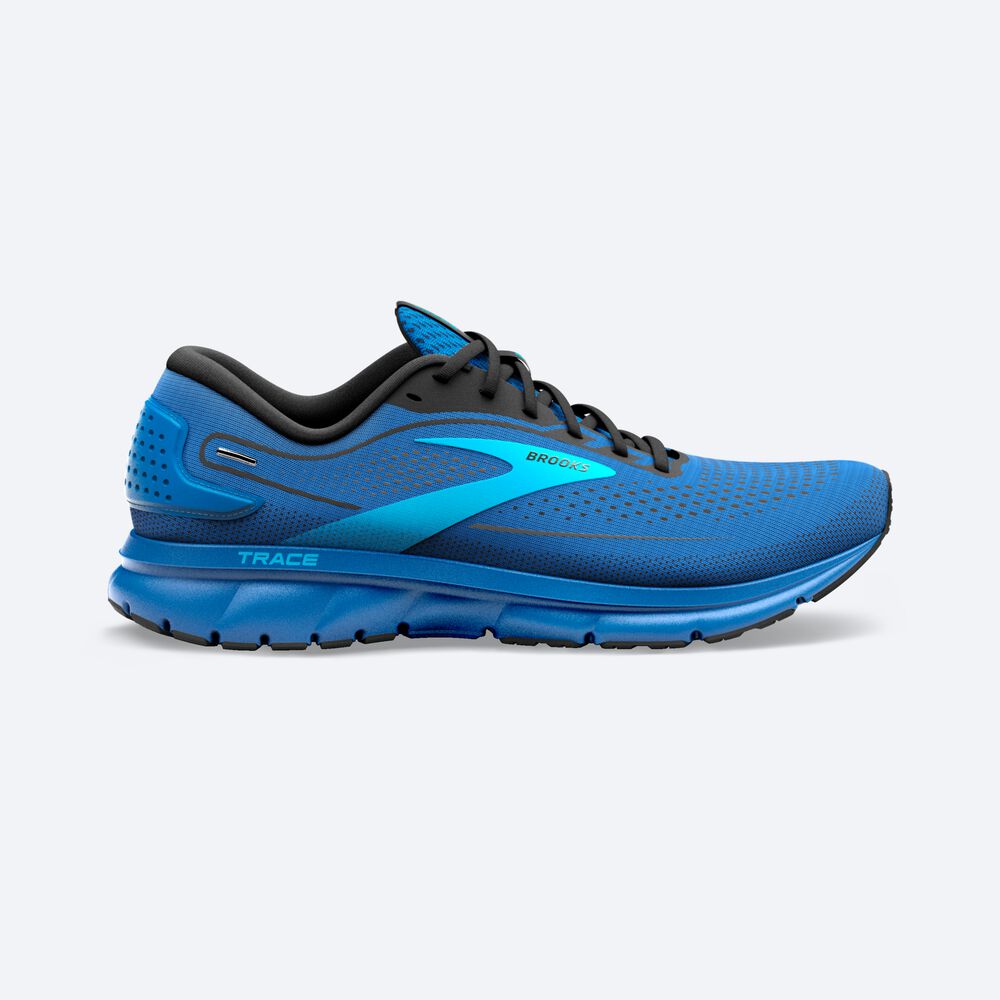 Men\'s Brooks Trace 2 Road Running Shoes Blue/Blue/Black | USA36594