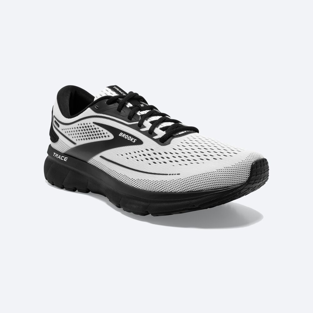 Men's Brooks Trace 2 Running Shoes White/Black | USA64129