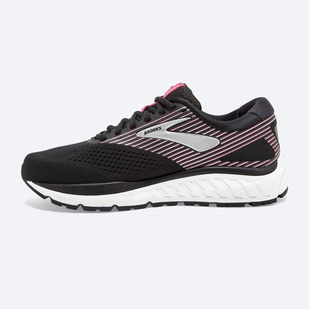 Women's Brooks Addiction 14 Road Running Shoes Black/Pink/Silver | USA81723