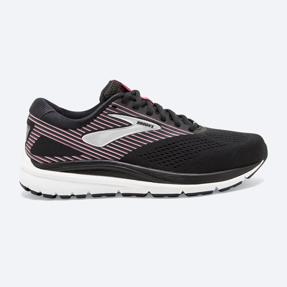 Women\'s Brooks Addiction 14 Road Running Shoes Black/Pink/Silver | USA81723