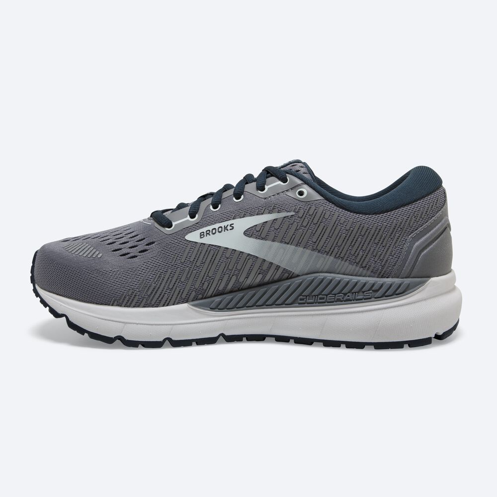 Women's Brooks Addiction GTS 15 Road Running Shoes Grey/Navy/Light Turquoise | USA75864