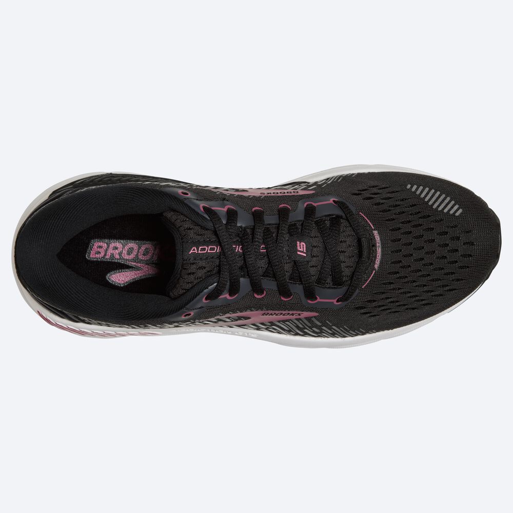 Women's Brooks Addiction GTS 15 Road Running Shoes Black | USA87493