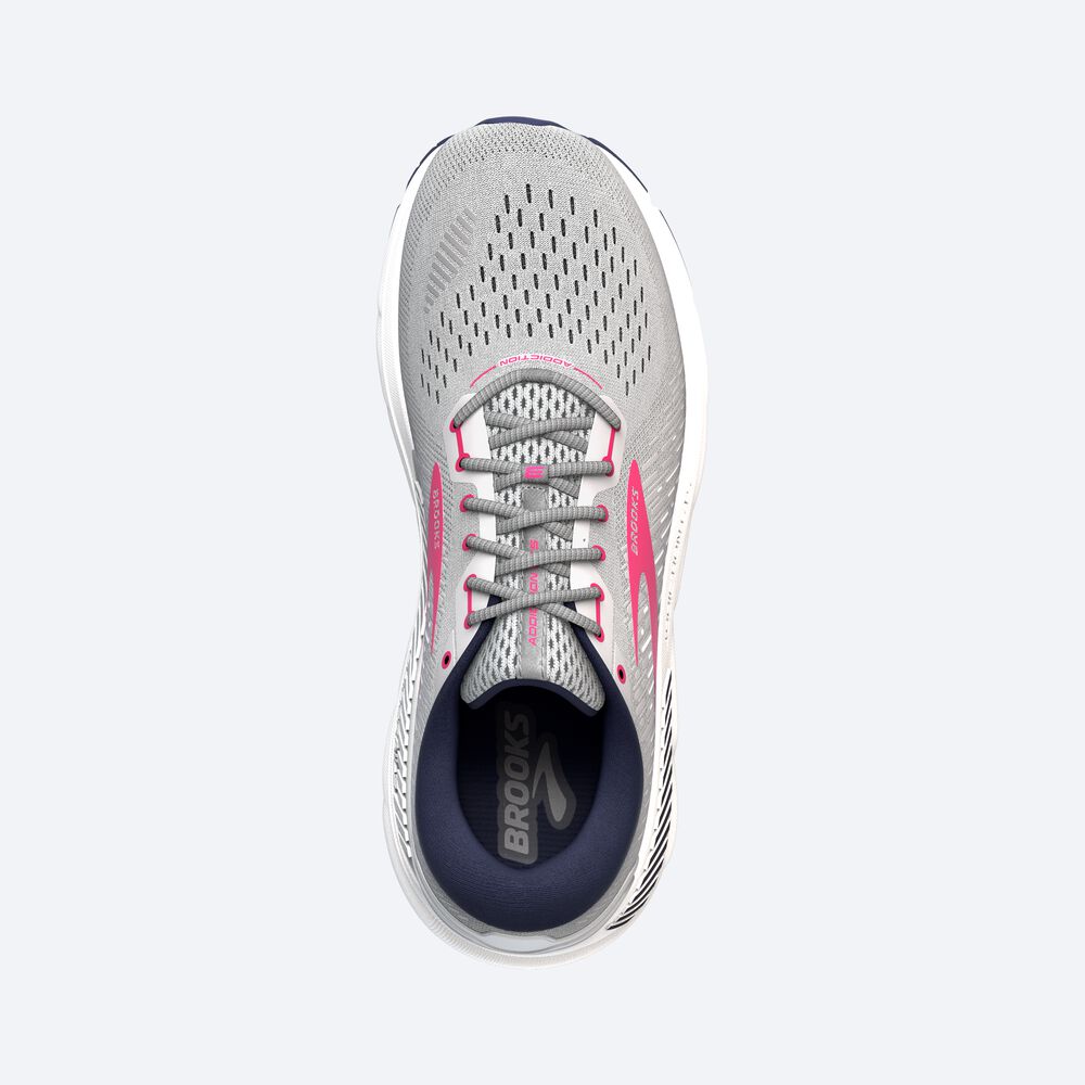 Women's Brooks Addiction GTS 15 Road Running Shoes Grey/Navy/Rose | USA90382