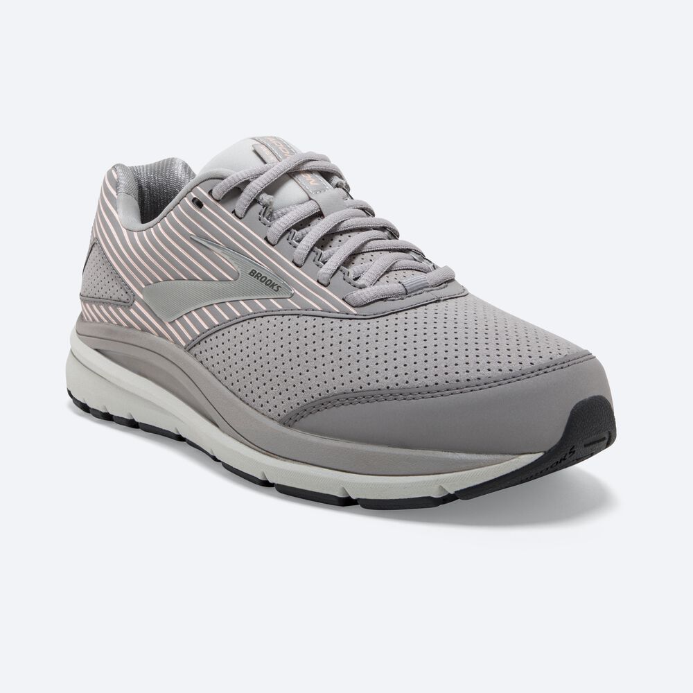 Women's Brooks Addiction Walker Suede Walking Shoes Grey | USA59760