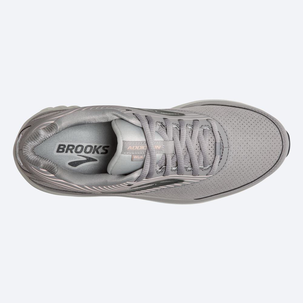 Women's Brooks Addiction Walker Suede Walking Shoes Grey | USA59760