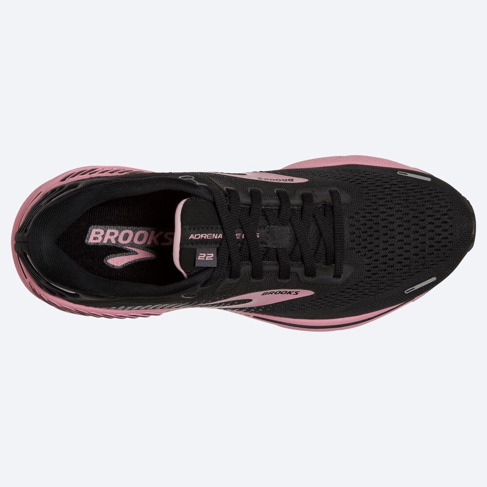 Women's Brooks Adrenaline GTS 22 Road Running Shoes Black/Silver | USA39048