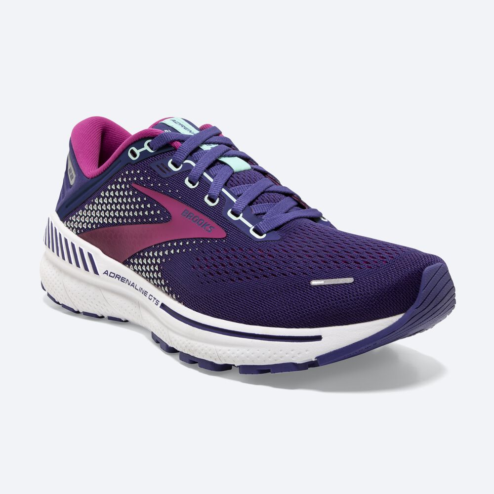 Women's Brooks Adrenaline GTS 22 Road Running Shoes Navy/Green/Pink | USA46850