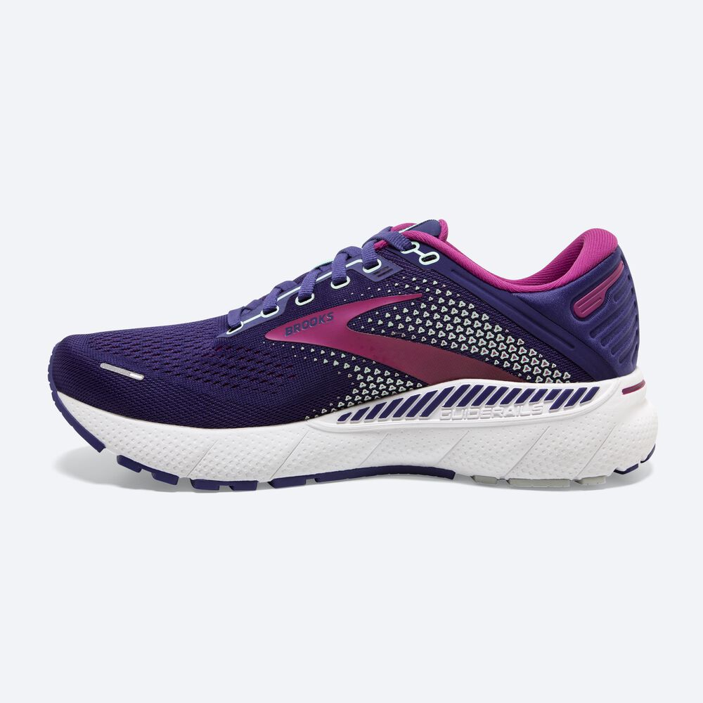 Women's Brooks Adrenaline GTS 22 Road Running Shoes Navy/Green/Pink | USA46850