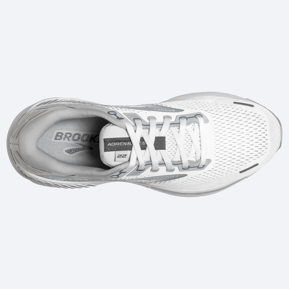 Women's Brooks Adrenaline GTS 22 Road Running Shoes White/Grey | USA53089