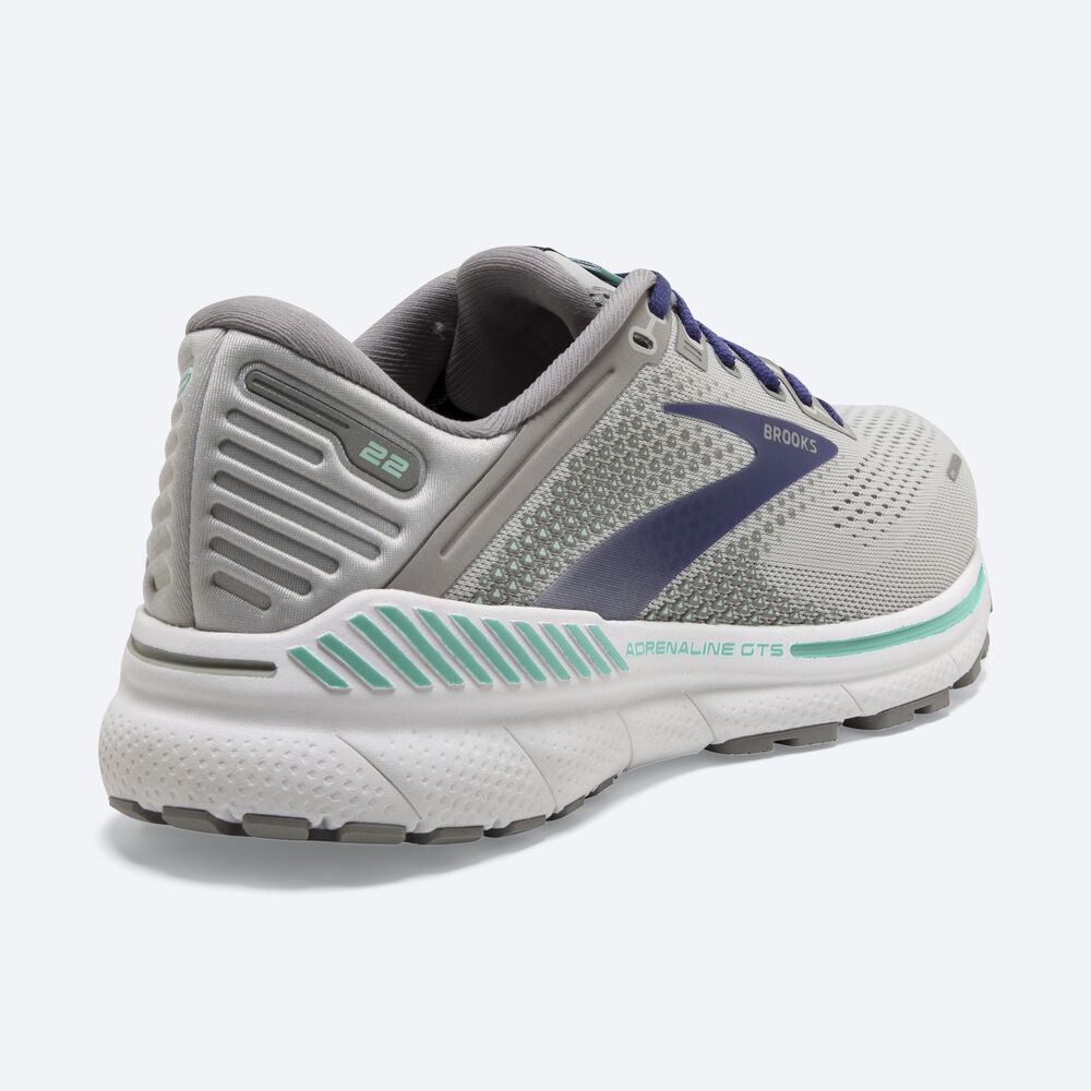 Women's Brooks Adrenaline GTS 22 Road Running Shoes Grey/Blue/Green | USA61239