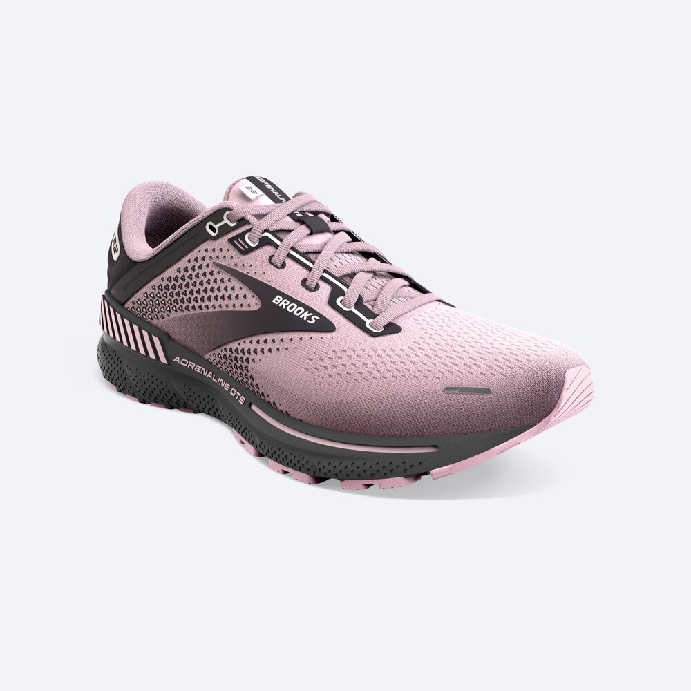 Women's Brooks Adrenaline GTS 22 Road Running Shoes Pink/Black | USA63851