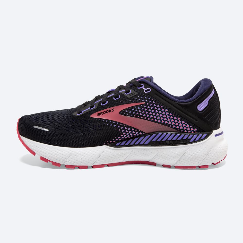 Women's Brooks Adrenaline GTS 22 Road Running Shoes Black/Purple/Coral | USA82167