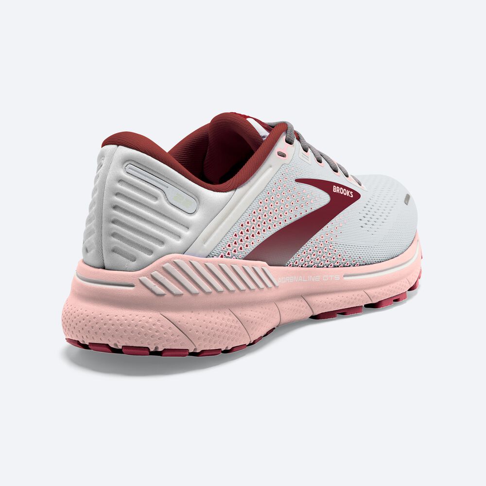 Women's Brooks Adrenaline GTS 22 Road Running Shoes Grey/Rose/Brown | USA87520