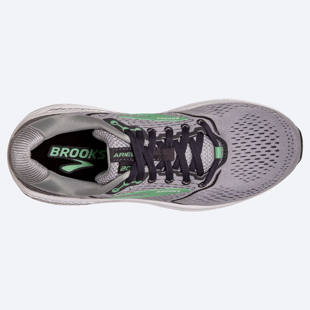 Women's Brooks Ariel '20 Road Running Shoes Grey/Black/Green | USA26903