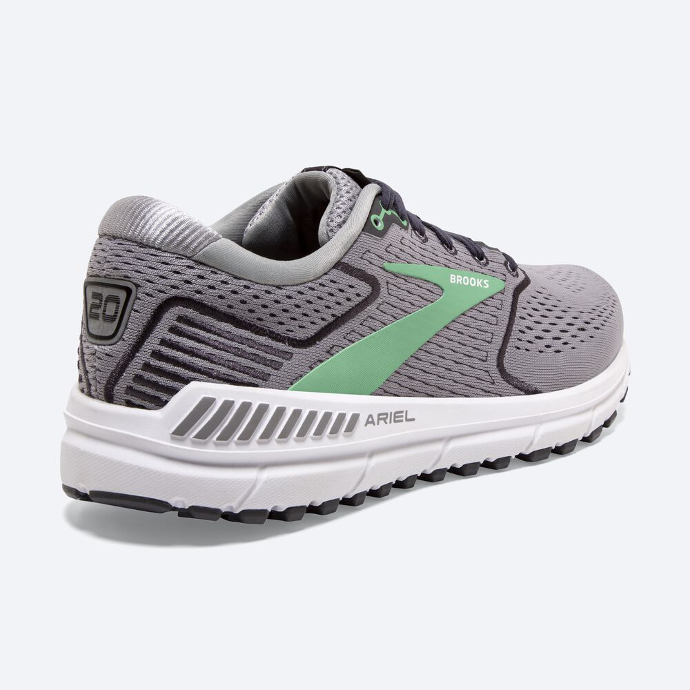 Women's Brooks Ariel '20 Road Running Shoes Grey/Black/Green | USA26903