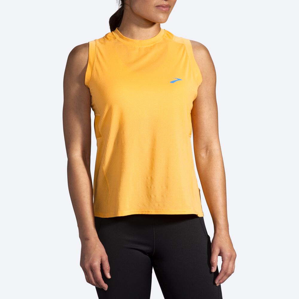 Women's Brooks Atmosphere Sleeveless T-Shirts Yellow | USA51978