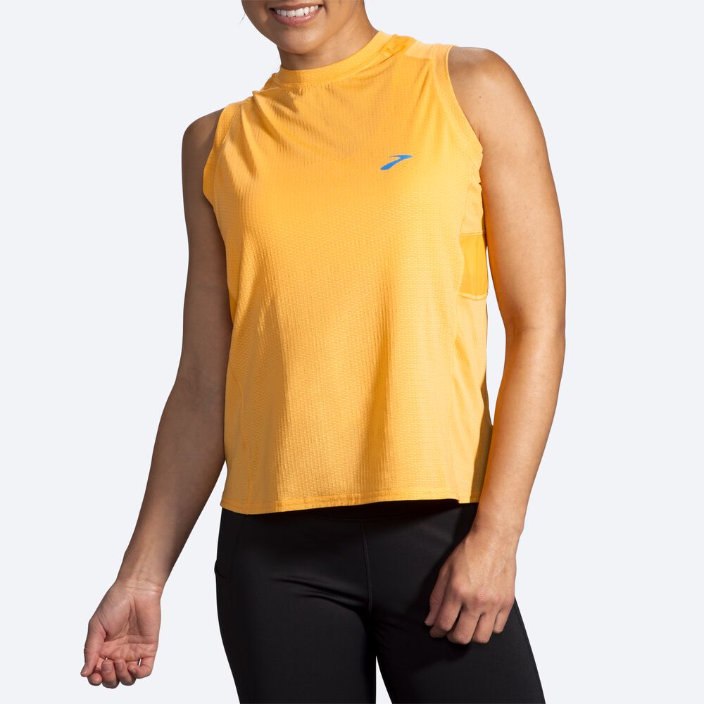 Women's Brooks Atmosphere Sleeveless T-Shirts Yellow | USA51978