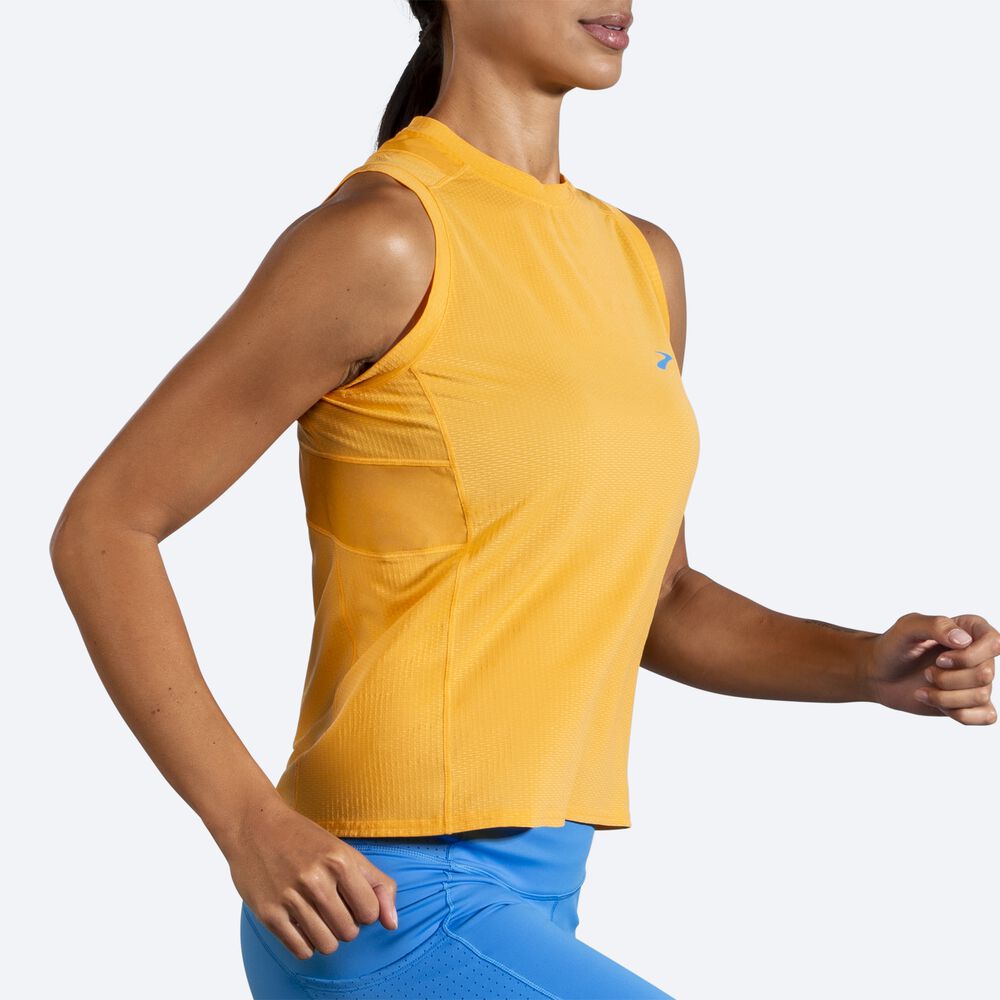 Women's Brooks Atmosphere Sleeveless T-Shirts Yellow | USA51978