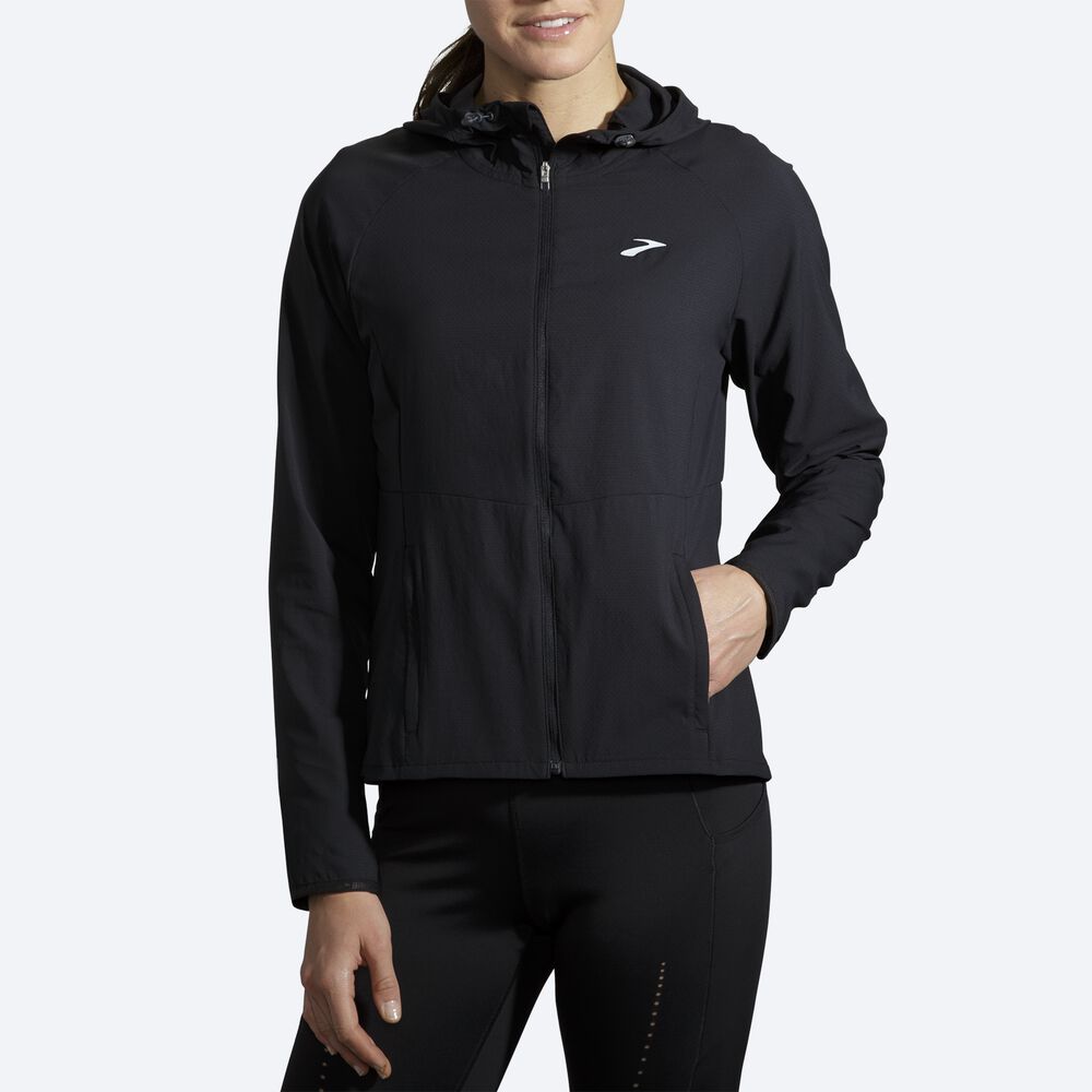 Women's Brooks Canopy Jackets Black | USA15698