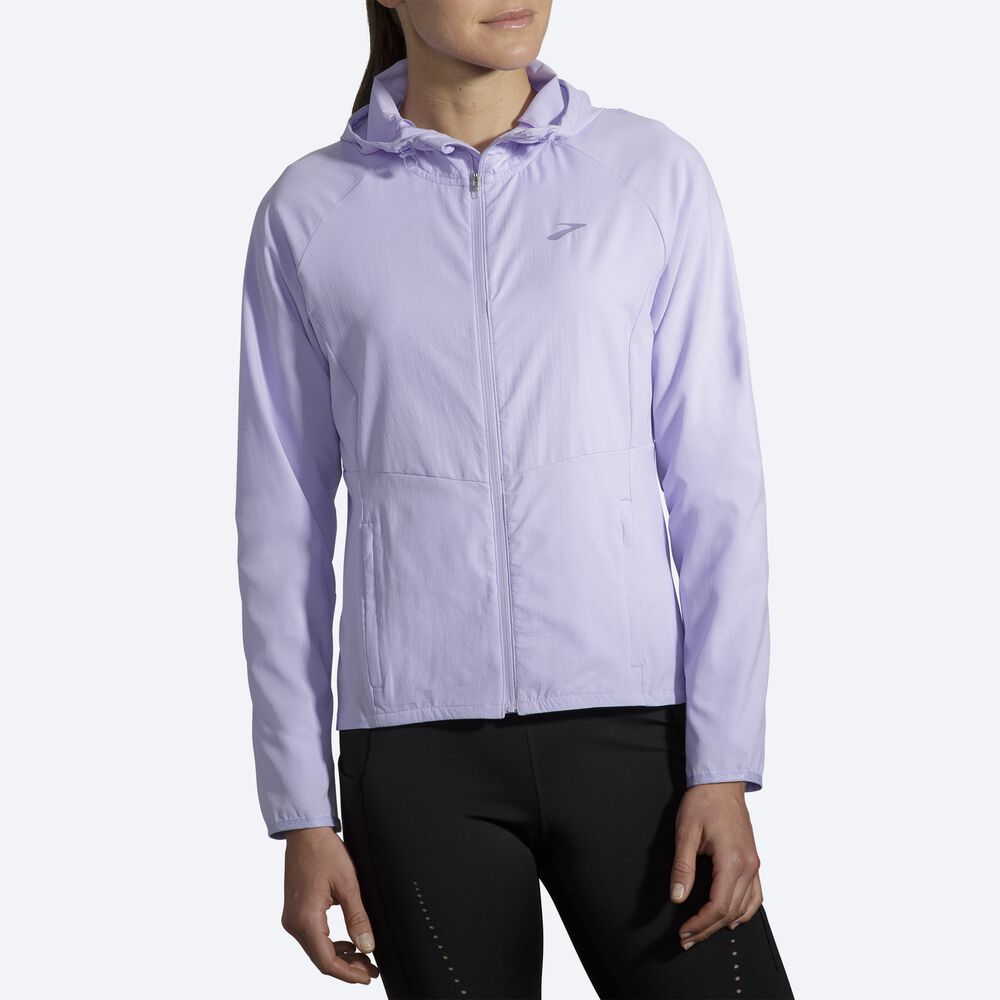 Women's Brooks Canopy Jackets Purple Grey | USA53287