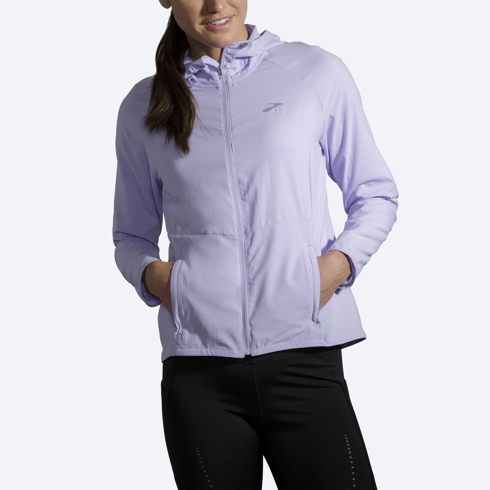 Women's Brooks Canopy Jackets Purple Grey | USA53287