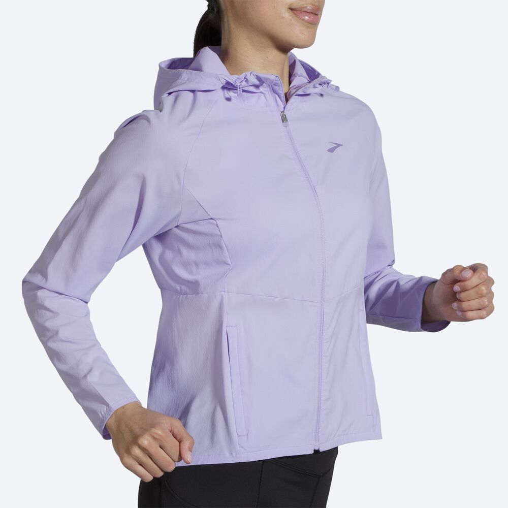 Women's Brooks Canopy Jackets Purple Grey | USA53287