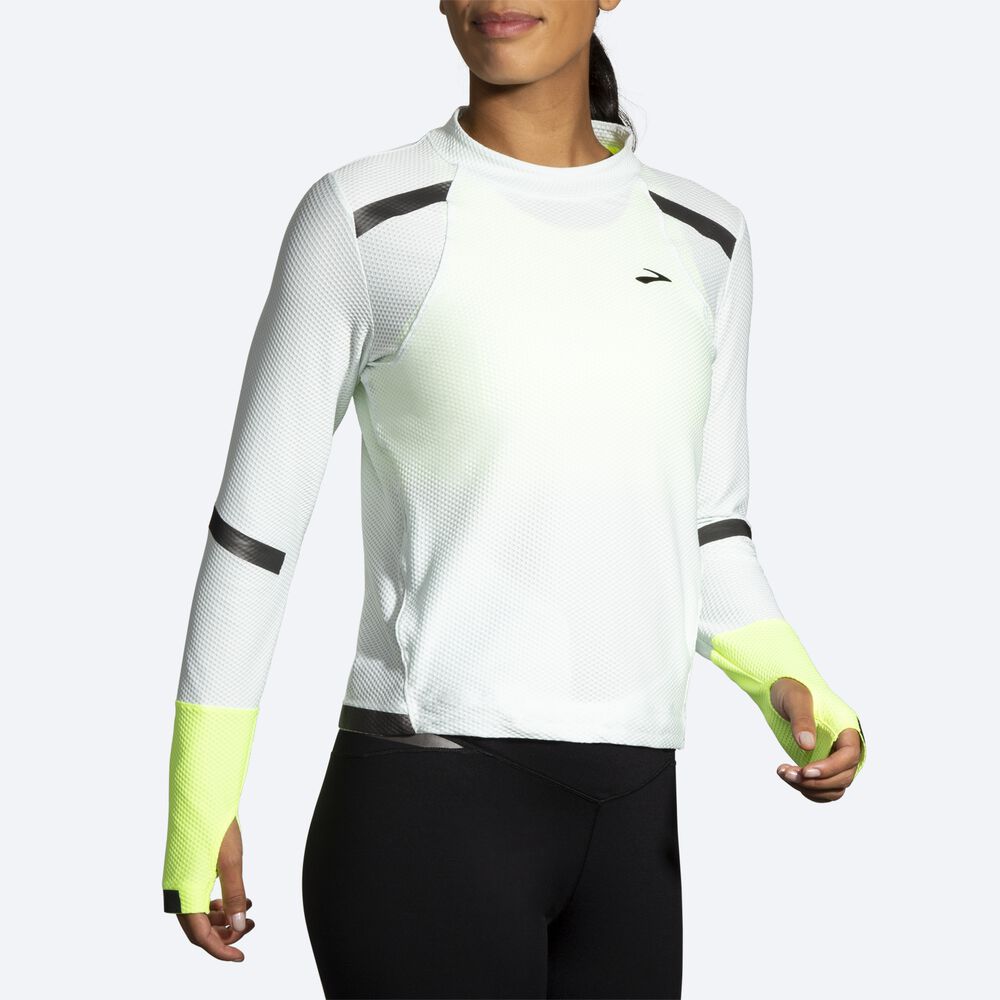 Women's Brooks Carbonite Long Sleeve T-Shirts Grey | USA20597