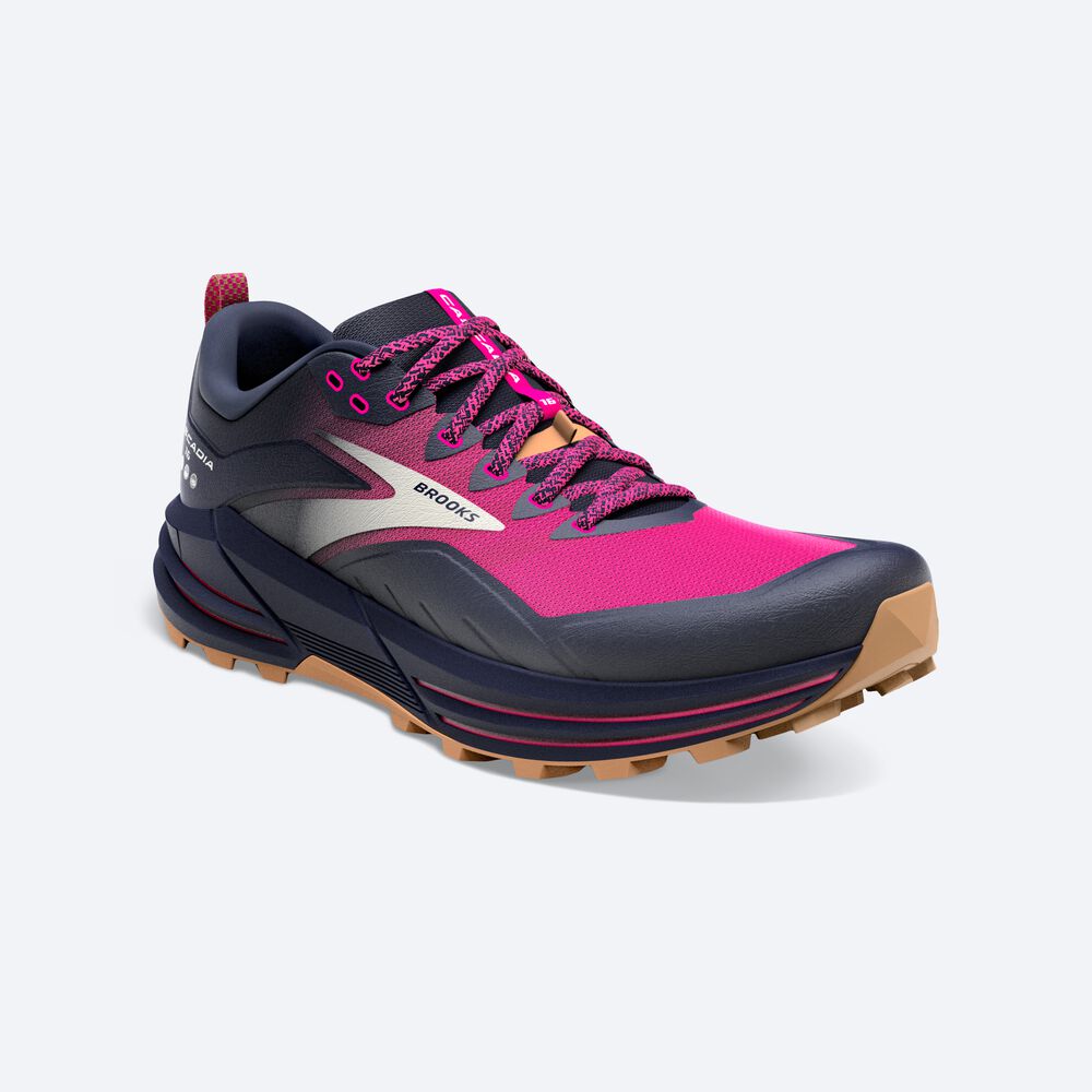 Women's Brooks Cascadia 16 Trail Running Shoes Navy/Pink | USA16947