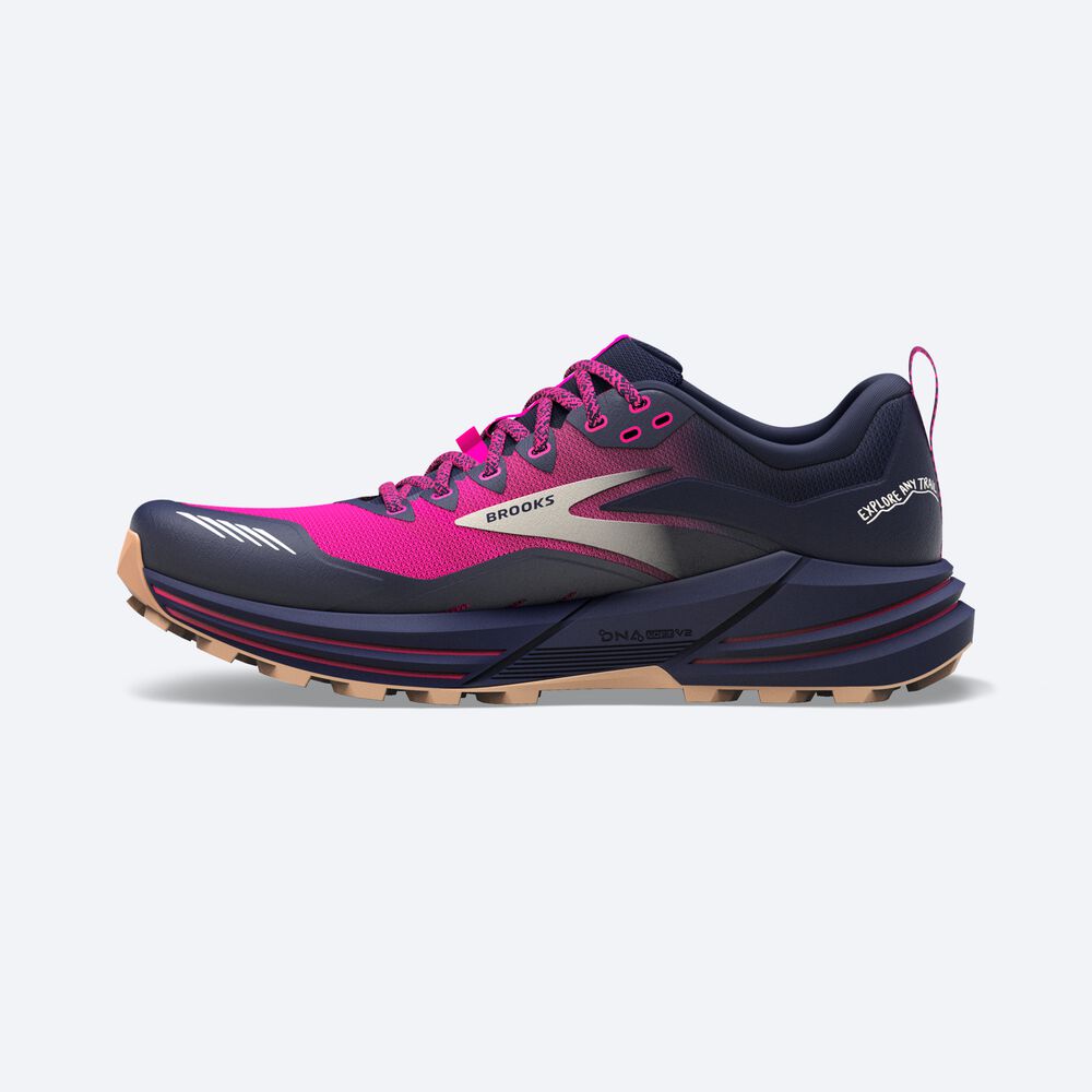 Women's Brooks Cascadia 16 Trail Running Shoes Navy/Pink | USA16947