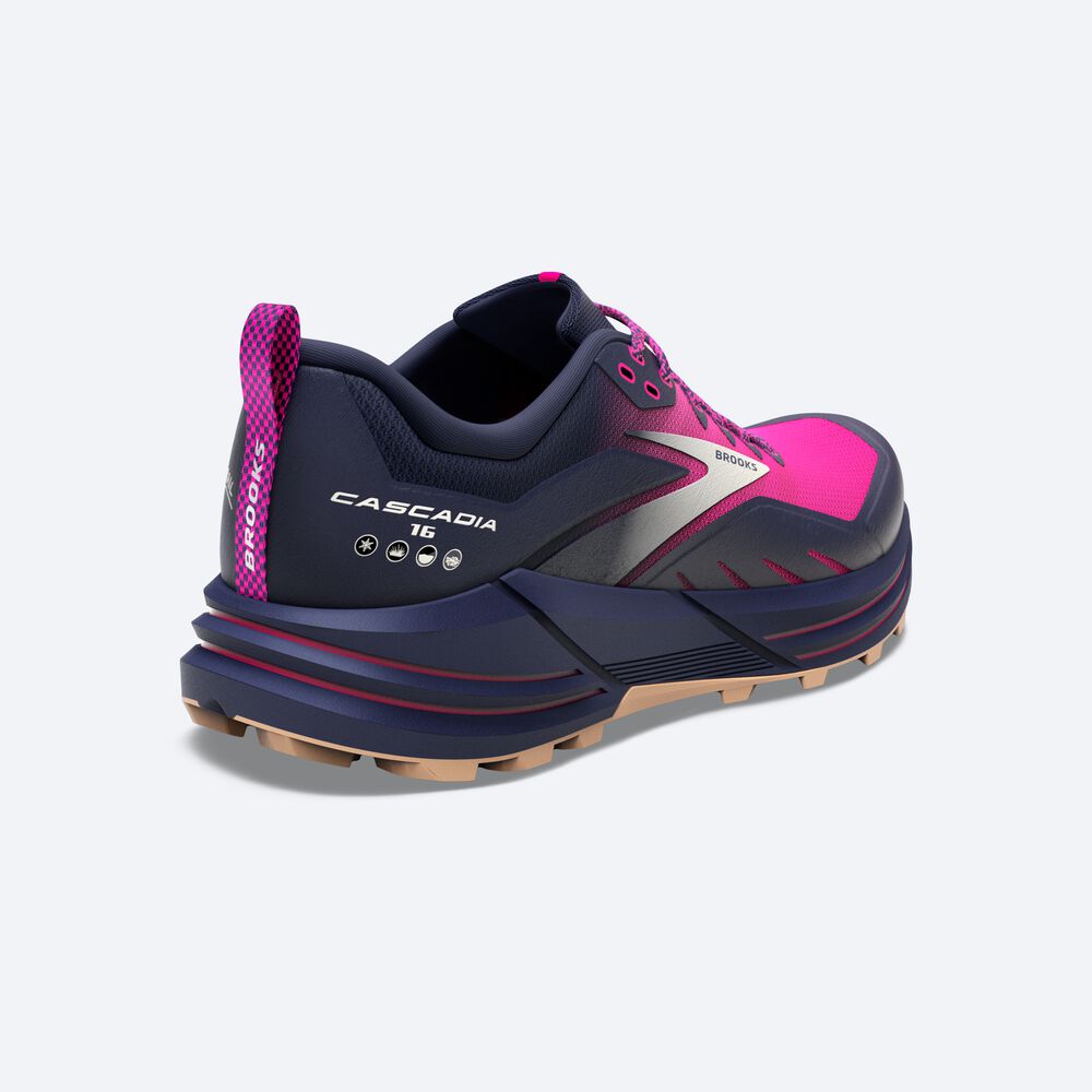 Women's Brooks Cascadia 16 Trail Running Shoes Navy/Pink | USA16947