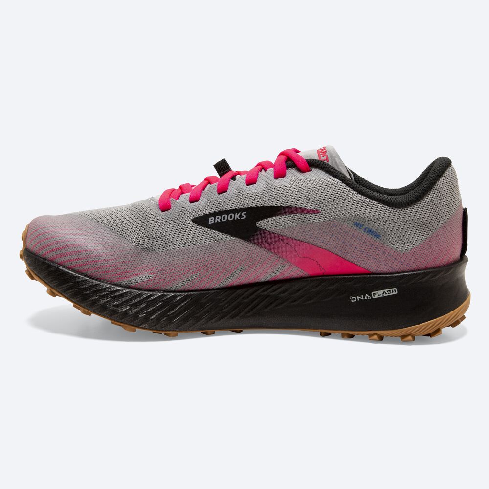 Women's Brooks Catamount Trail Running Shoes Grey/Pink/Black | USA58642